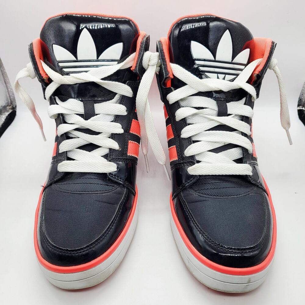 adidas Hardcourt Hi Sneakers Black Coral Pink White OrthoLite Technology Size 7